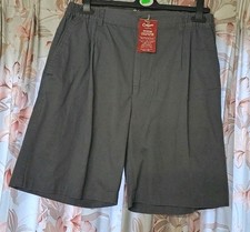 COTTON TRADERS 36 INCH ELASTIC SIDES WAIST DARK GREY SHORTS. NEW WITH TAGS
