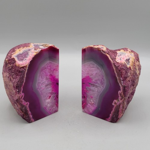Pink purple agate bookend - purple,