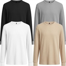 4 Pack Mens Waffle Knit T