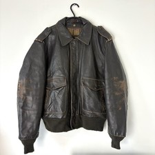 Vintage Schott 684SM A2 Bomber Flight Leather Jacket Zip Up - Size 46