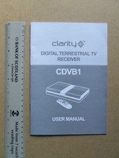 CLARITY DIGITAL TERRESTRIAL TV RECEIVER CDVB1 USER MANUAL, 26 PAGES, ORIGINAL