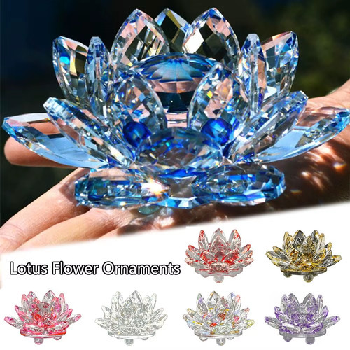 Crystal lotus flower - flower, figurine