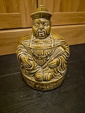 Vintage Sadler China Man Ceramic Tea Caddy Storage Jar Olive Green