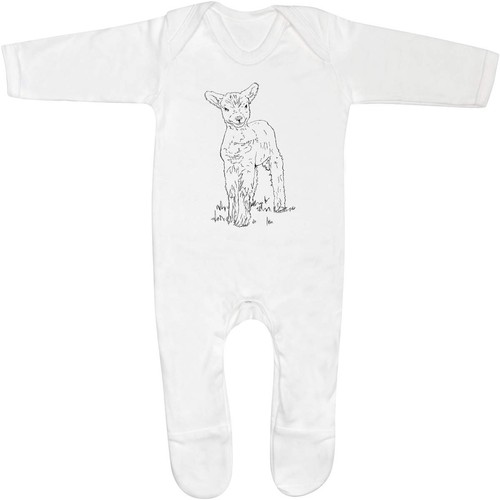 Little lamb baby sleepsuit - 'little,