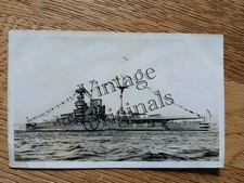 Vintage HMS Warspite Postcard Gosport postmark
