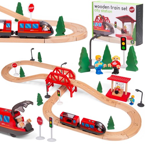 Tippi wooden train set kids - tippi,