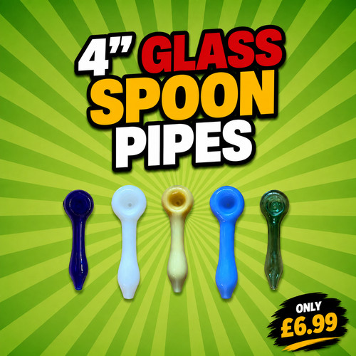 Glass spoon pipes - 4’',