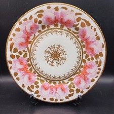 Coalport China Feldspar Porcelain Pink Cabbage Rose Plate c1820