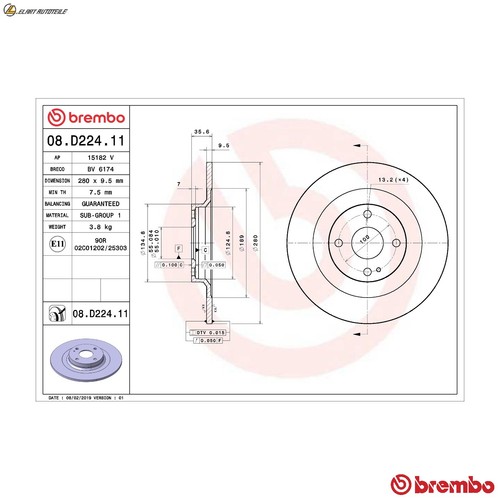 Brake discs d224 11 for - 2x,