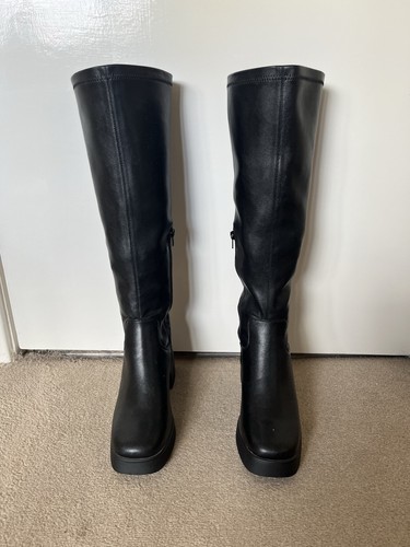 New look black leather - new,