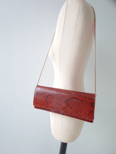 Genuine brown snakeskin - brown,