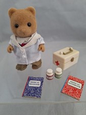 Sylvanian Families Dr Doctor Murdoch Bear  with Medical Case and Accessories