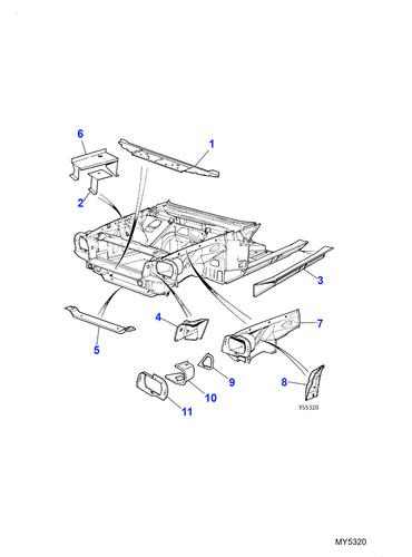 Jaguar mounting panel - panel, xjsc