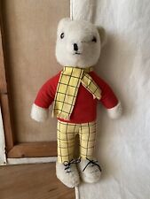 Rupert Bear teddy by Pedigree - 1960s - 35cm/14in - vintage/old/antique