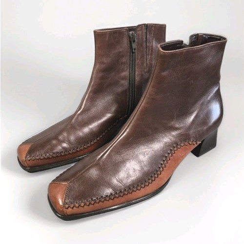 Gabor brown leather zip ankle - gabor,
