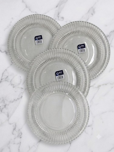 Set clear ribbed glass - set, 4