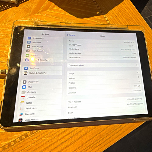 Apple ipad pro 256gb - apple, 10.5"