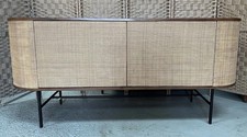 Swoon Moro Sideboard, Natural Rattan, Dark Brown Acacia & Matt Black, RRP1119