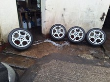 ALFA 156/147 3.2 GTA 17" TELEDIAL ALLOYS FULLY REFURBISHED WITH GOOD TYRES 02-11