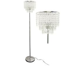 Modern Jewelled Acrylic Crystal 153cm Floor Light Standing Lamp Chrome Gold