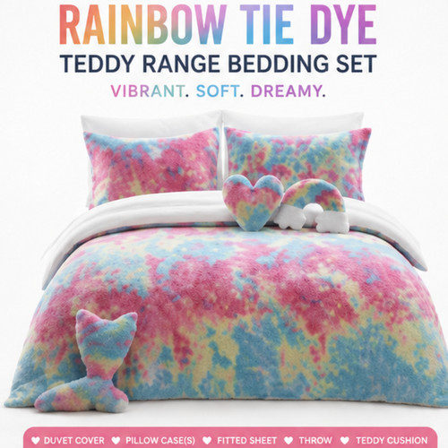 Tie dye rainbow teddy - teddy, duvet
