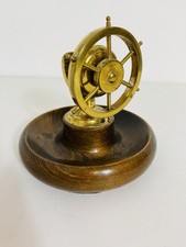 Vintage Brass And Wood Ships Wheel Naval Theme Nutcracker Nauticalia