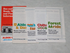 5 x ALDER VALLEY / ALDERSHOT & DISTRICT BUS ROUTE MAPS ALL DIFFERENT