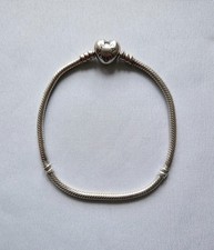 Pandora Moments Heart Clasp Snake Chain Bracelet 20cm Good Used Condition