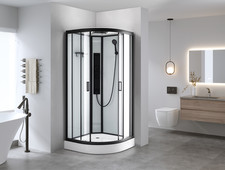 800x800 Quadrant Black Shower