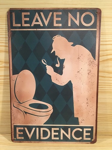Metal wall toilet sign leave - metal,