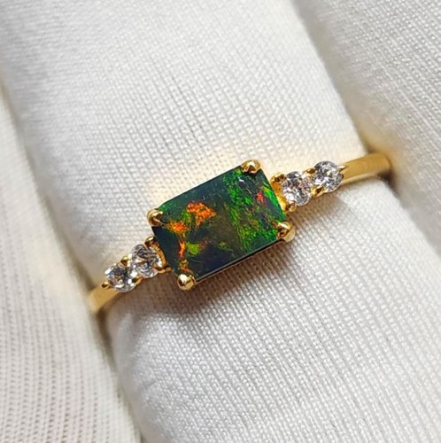 Natural black opal - black, with