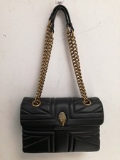 Kurt Geiger Kensington Black Quilted Leather Shoulder Bag Gold Chain