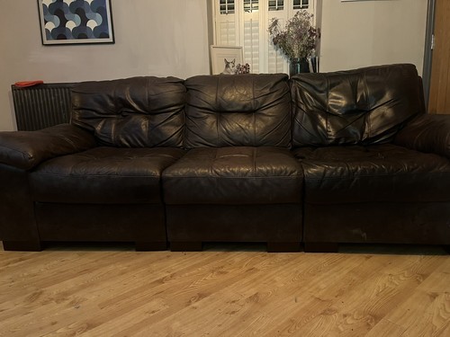 Seater settee dark brown - 3,