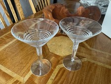 Two Stuart Jasper Conran Strata Pattern Martini Glass. New In Box.