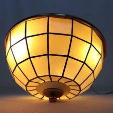 Vtg Capiz Shell Brass Ceiling