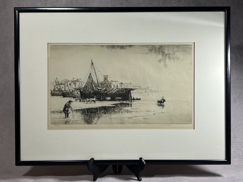 1928 framed etching spanish - etching, 'spanish
