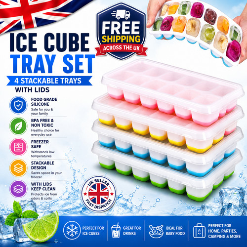 4pcs silicone ice - 4pcs, trays