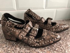 Jeffrey Campbell for Free People, Snakeskin Style Studded Shoes UK Size 6.5