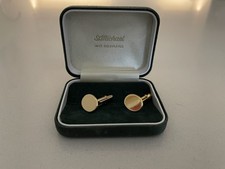 Men's Gold-Plated Oval-Shaped Cufflinks, 18ct
