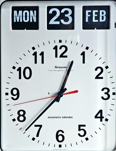 Large square wall clock - wall, day