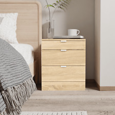 Modern 3 Drawers Bedside Table with Shelf Nightstand Bedroom Furniture Storage