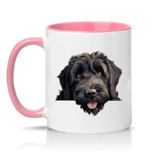 Black labradoodle peeking - black,
