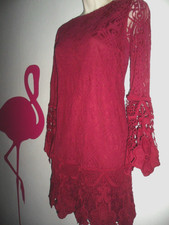 MELA LONDON Burgundy Crochet