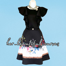 TED BAKER BIRDS & FLORAL PRINT PARTY DRESS TED SIZE 4 UK SIZE 14