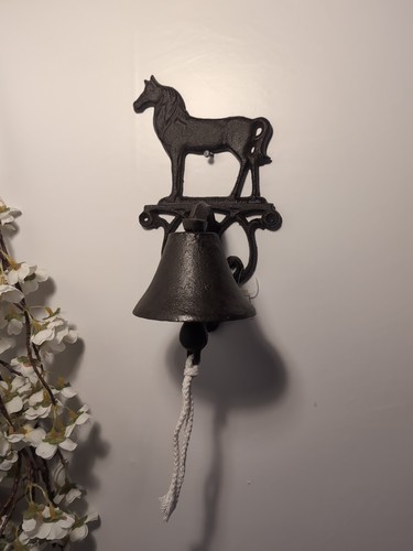 Rustic cast iron wall bell - rustic,