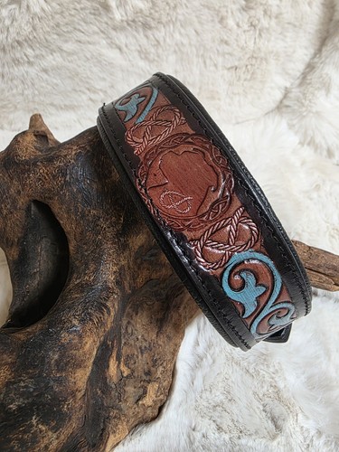 Hand tooled full - grain, buffalo