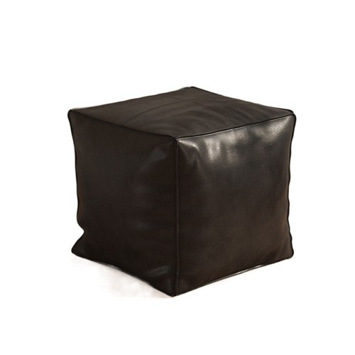 Unstuffed leather footstool - unstuffed,