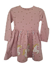 Boden Girls Dress Carousel Applique Pink Stars 2-12 Years Pink Cotton NEW