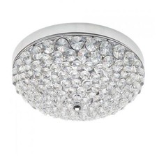 Visconte Ceiling Light Crystal Effect Flush Mount - Polished Chrome Ex Display  