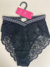 2 pairs BNWT M&S Boutique black Cleo lace Miami Brazilian briefs XS  M XL